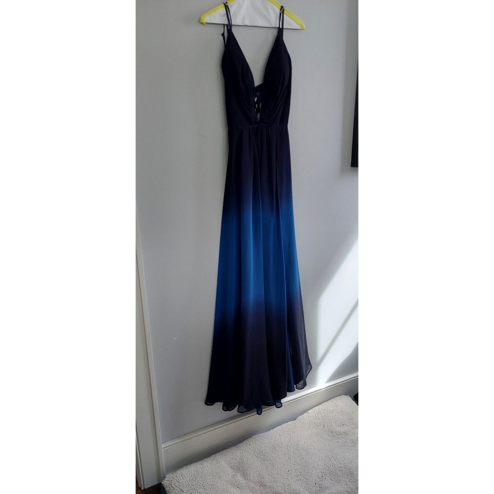 Ombre Blue Prom Dress